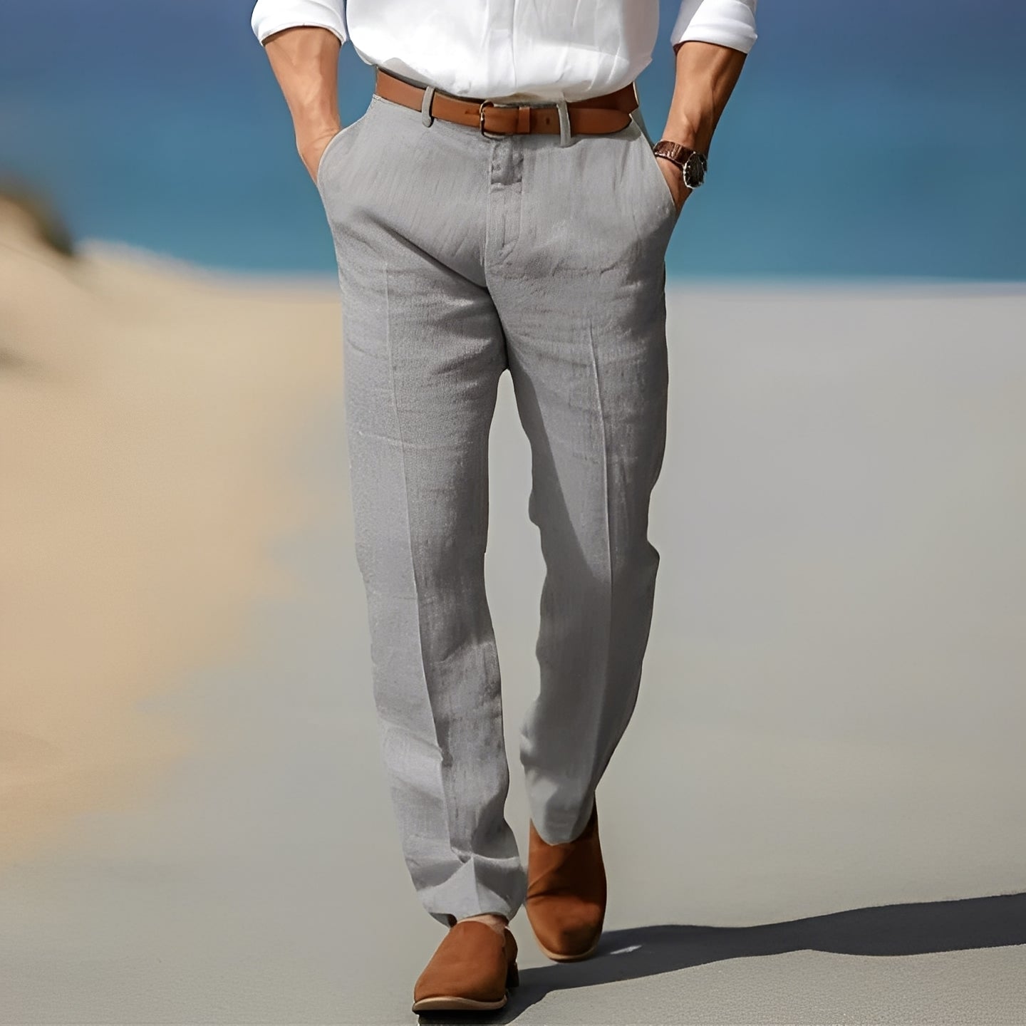 Trent - Pantaloni eleganți și comozi din in pentru bărbați