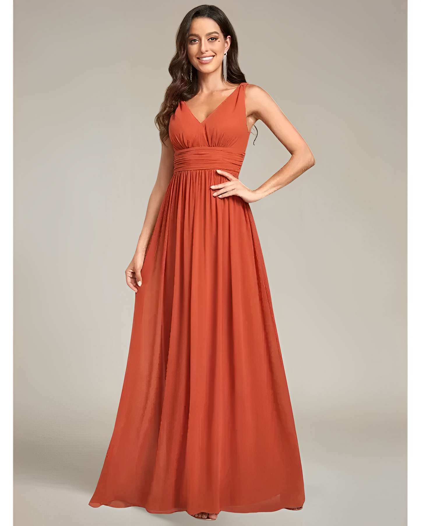 Estelle – Rochie fără mâneci cu decolteu în V