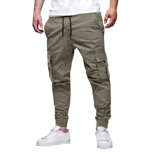 Tevin - Pantaloni cargo lejeri, conici, din material elastic pentru bărbați