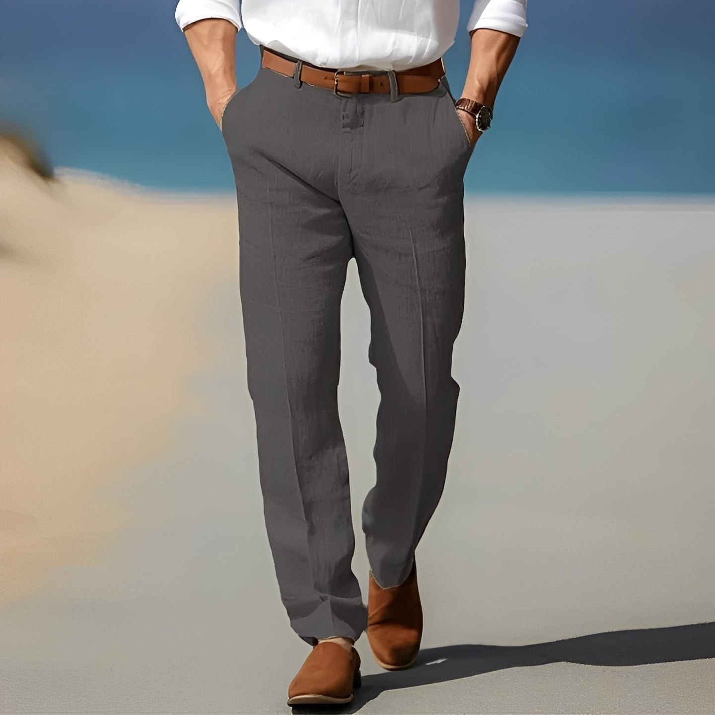 Trent - Pantaloni eleganți și comozi din in pentru bărbați