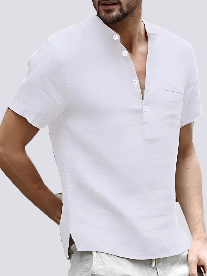 Edgar - Cămașă de zi cu mânecă scurtă și nasturi pentru bărbați