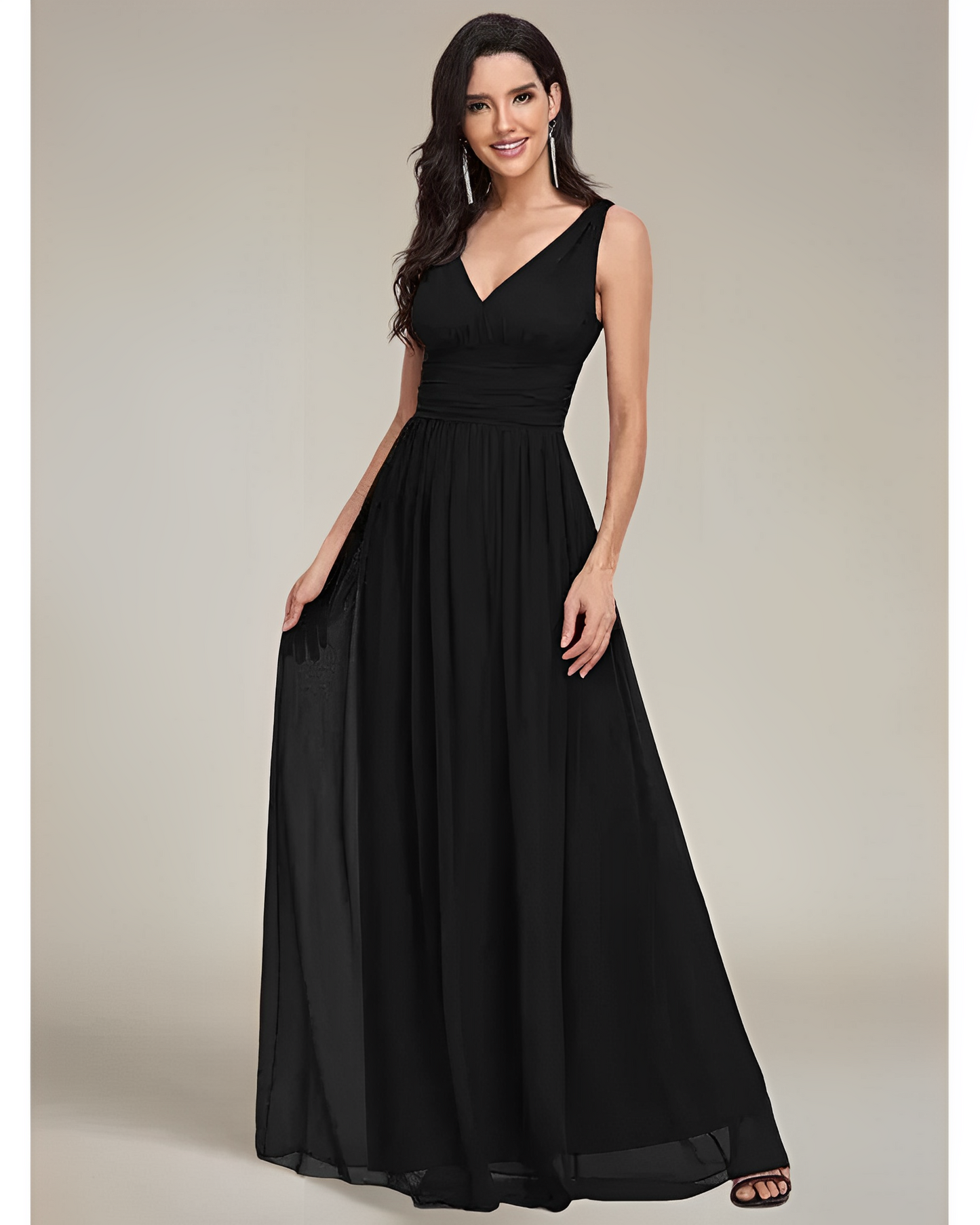 Estelle – Rochie fără mâneci cu decolteu în V
