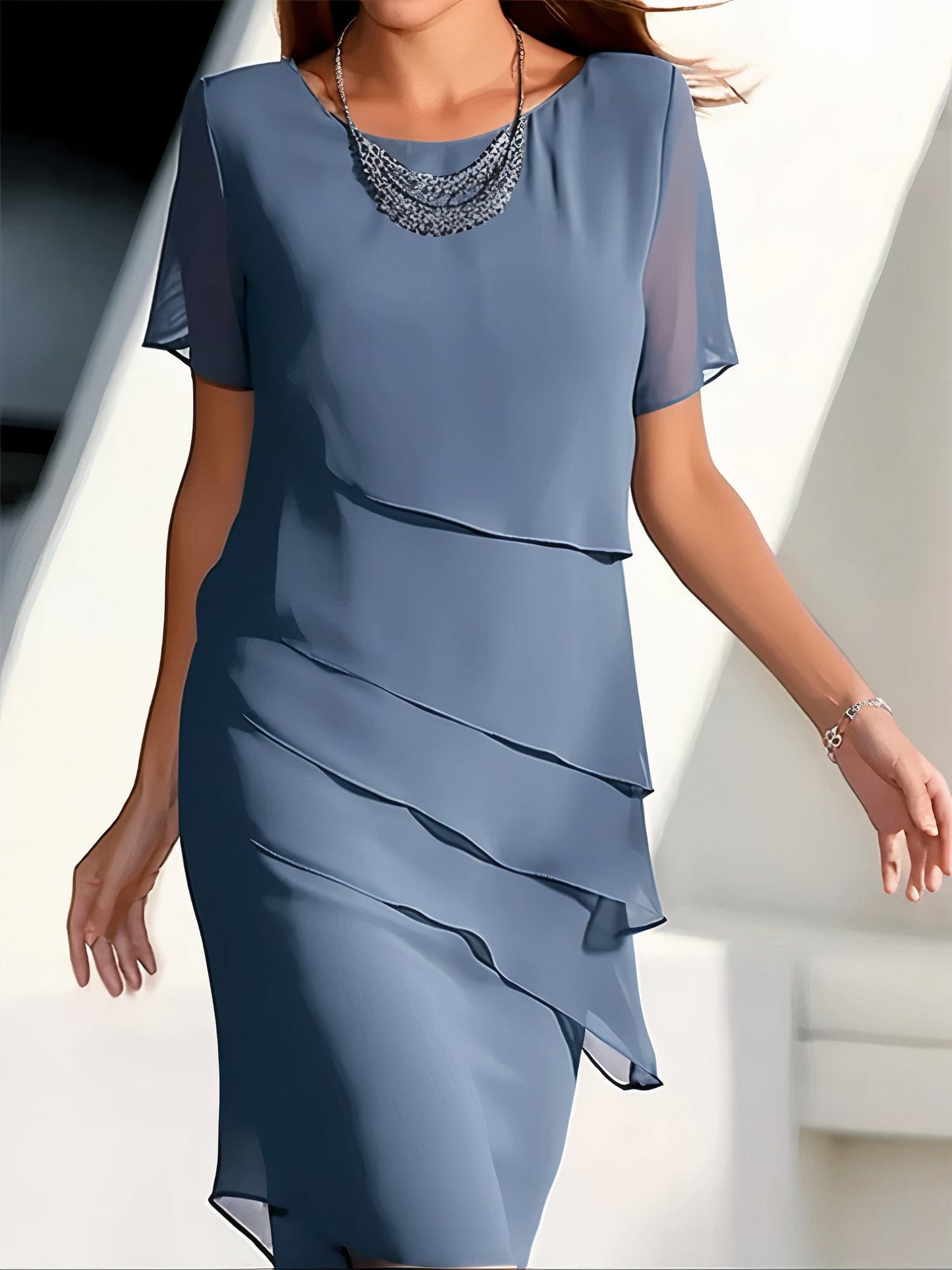 Daria – Rochie din Sifon cu Nivele