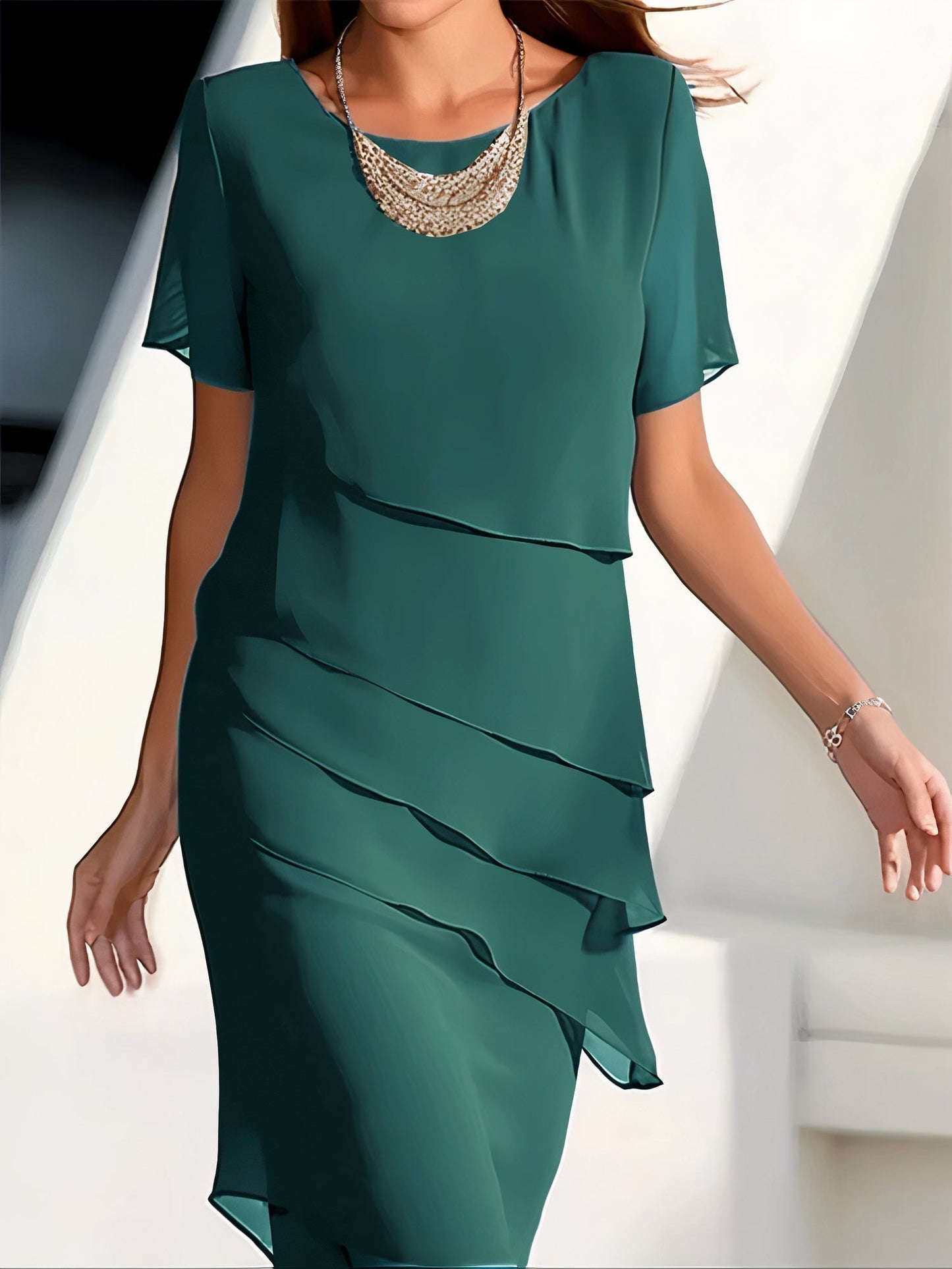 Daria – Rochie din Sifon cu Nivele