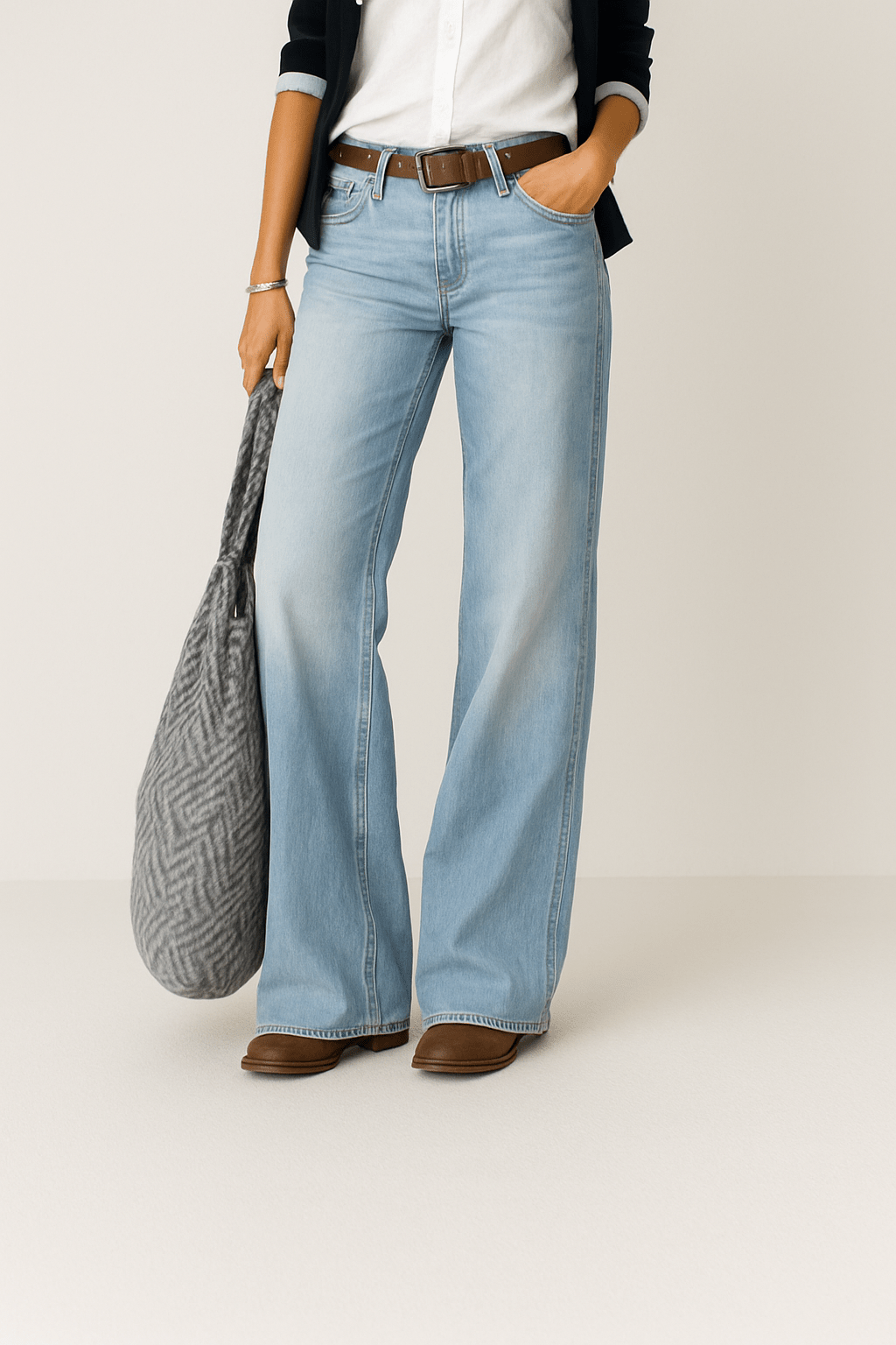 Majken – Blugi din Denim cu Croială Largă