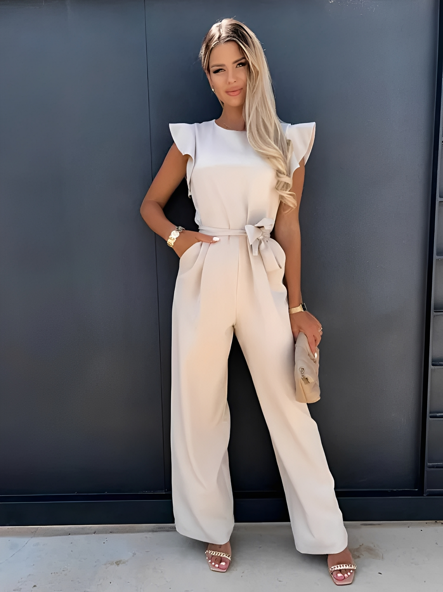 Nina – Salopetă cu mâneci volan