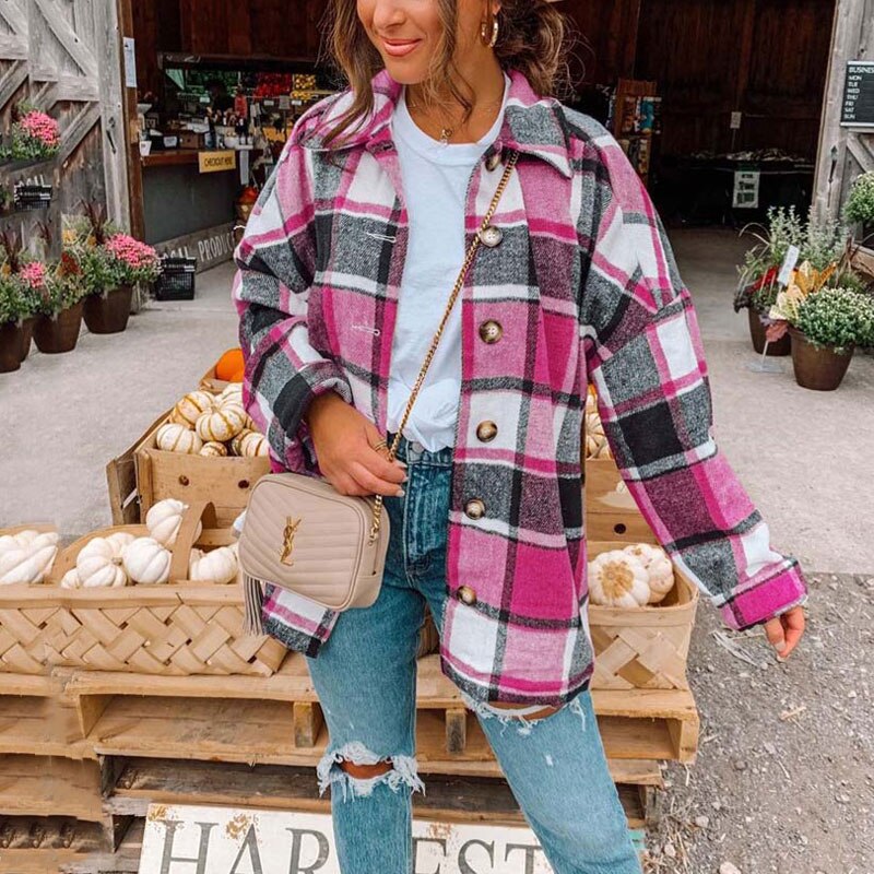 Anna – Cămașă oversize din flanel la modă