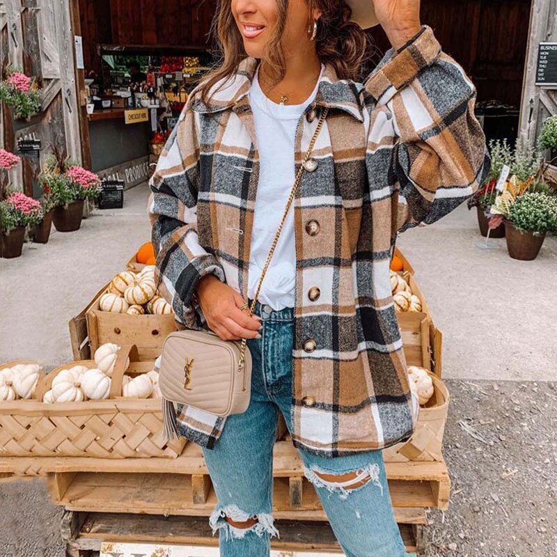 Anna – Cămașă oversize din flanel la modă