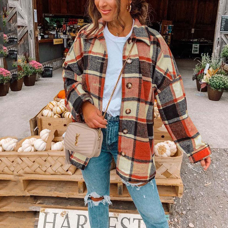 Anna – Cămașă oversize din flanel la modă