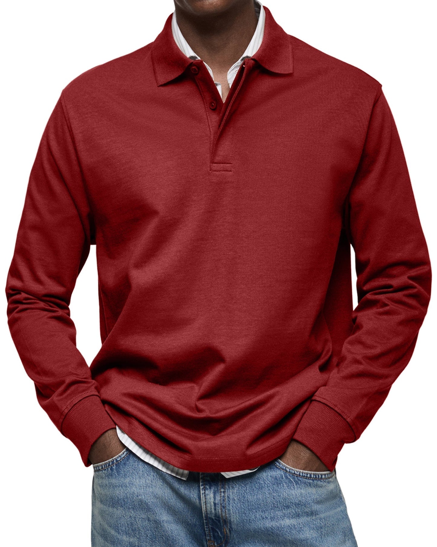 Dewey - Tricou Polo Simpatic cu Mâneci Lungi pentru Bărbați
