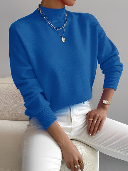 Roxana - Pulover din tricot stilat cu guler pe jumătate pentru femei