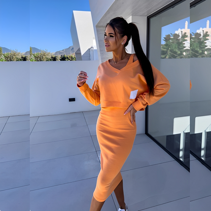 Séphora - Ansamblu sweat-shirt și rochie decontractat pentru femeie