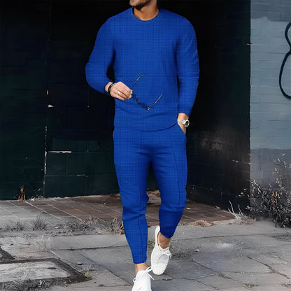 Dillan - Set Bărbați Slim-Fit Relaxat din Material Tip Waffle