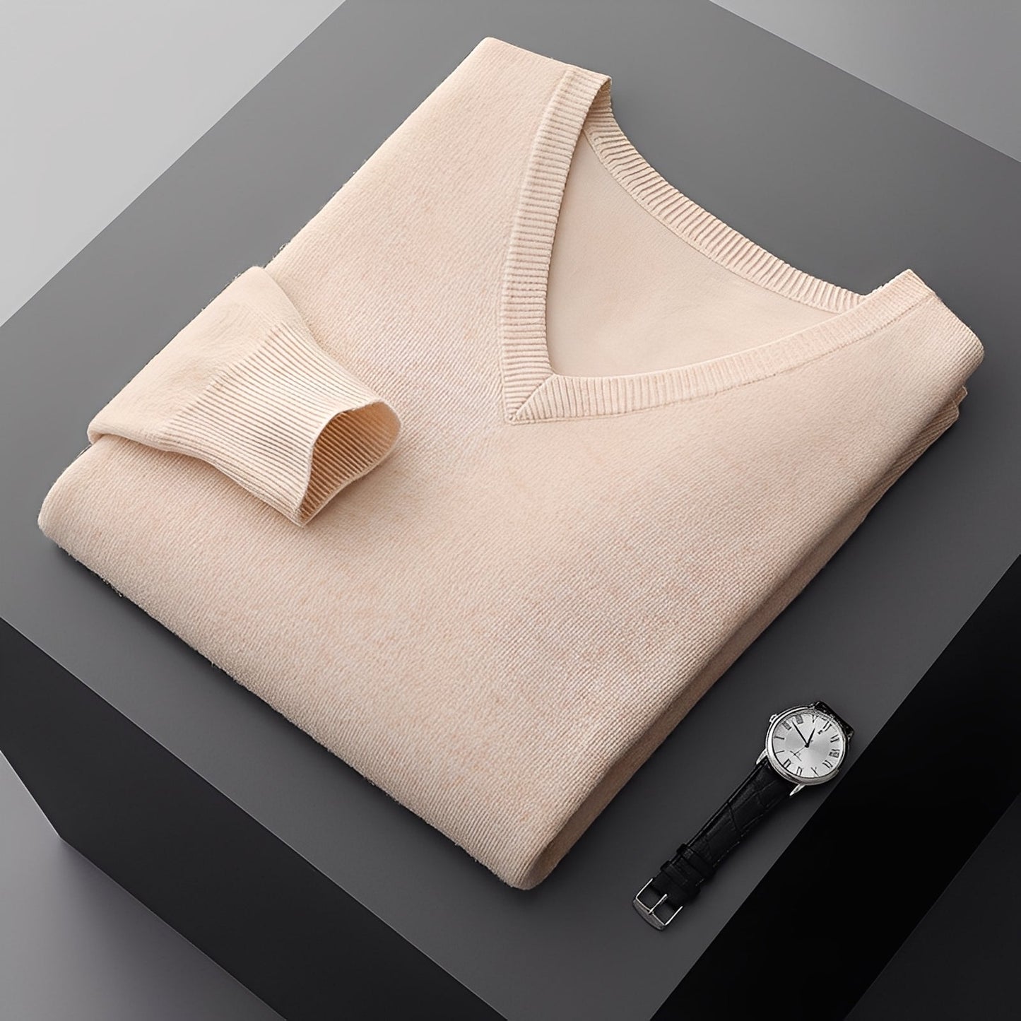 Myron - Pulover simplu din cașmir pentru bărbați