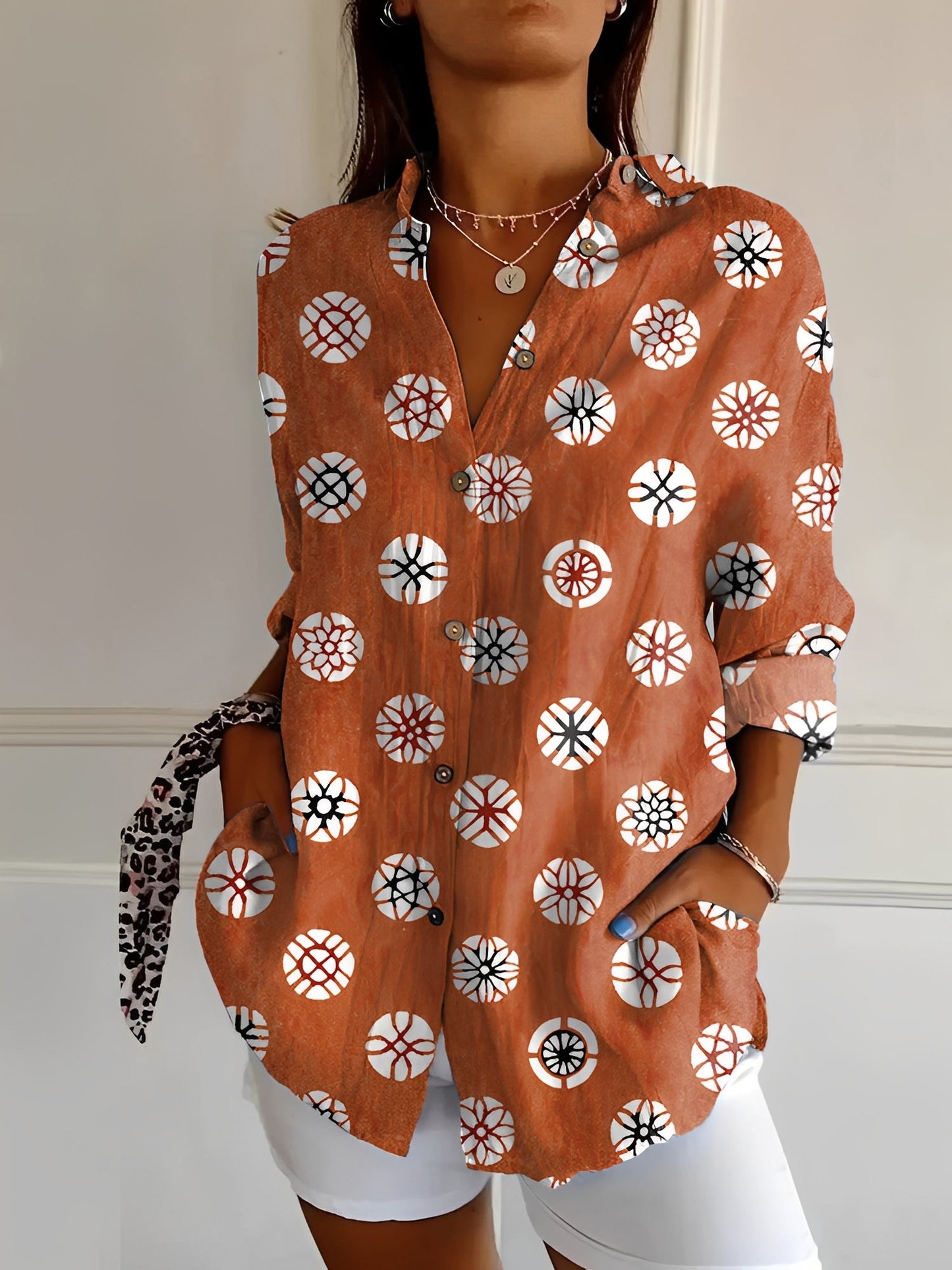 Melissa - Bluză elegantă cu imprimeu floral pentru femei