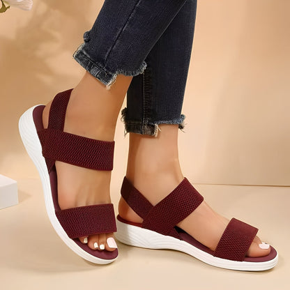 Jessika - Sandale plate din material Flyknit pentru femei