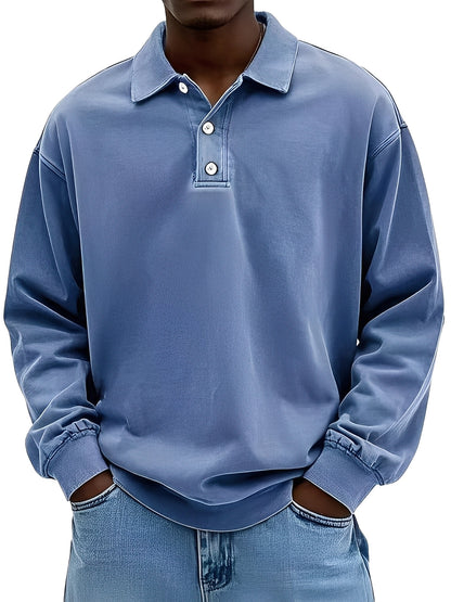 Clayton - Tricou polo clasic cu mânecă lungă pentru bărbați