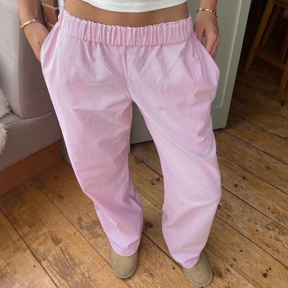 Elis – Pantaloni Femei Picior Larg cu Talie Înaltă