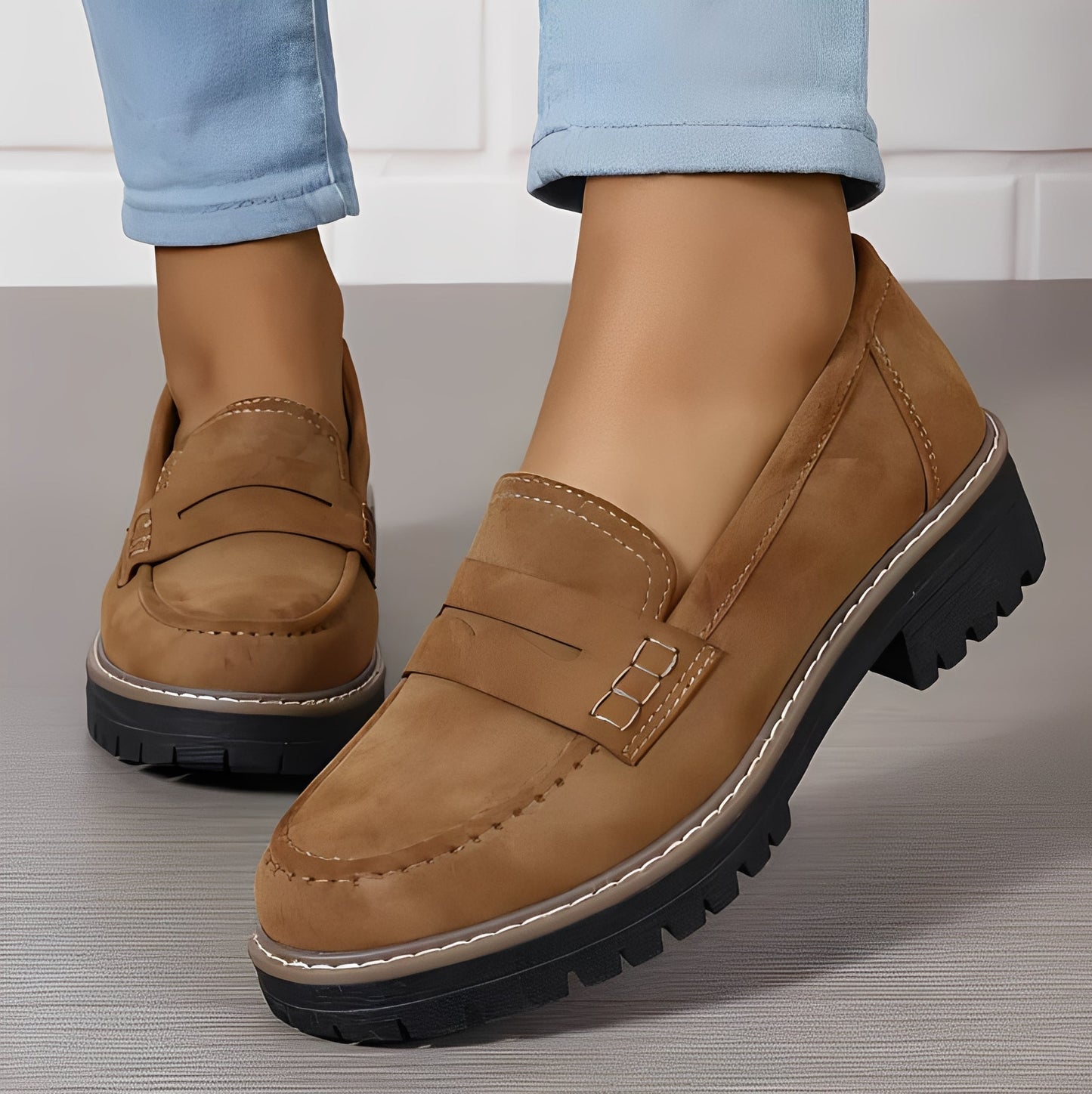 Elise - Loafer cu platformă pentru femei, stil mat