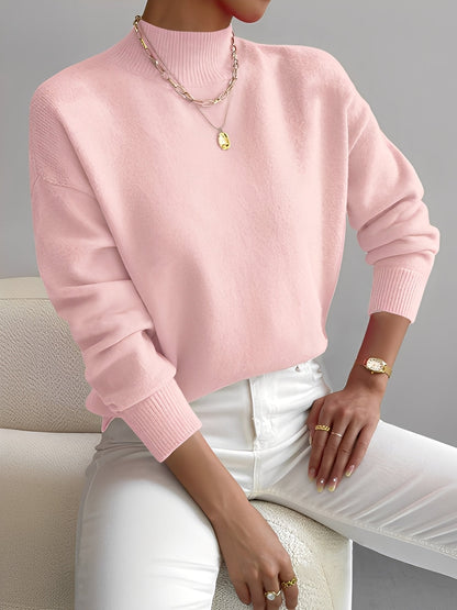 Roxana - Pulover din tricot stilat cu guler pe jumătate pentru femei