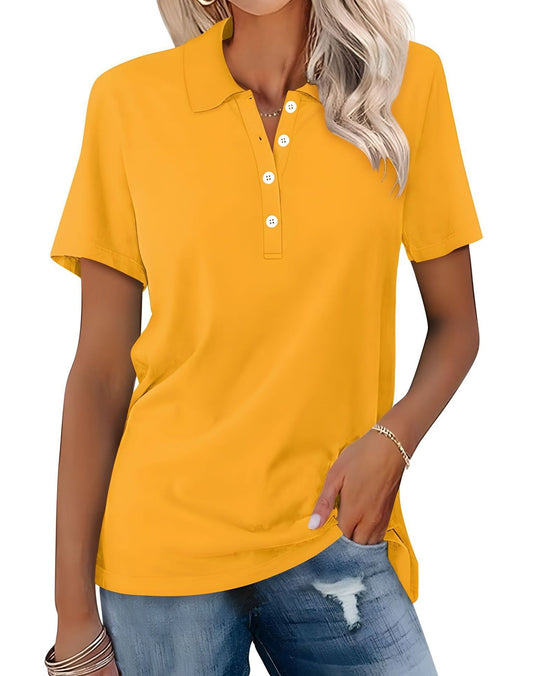 Teresa - Tricou polo casual cu mâneci scurte pentru femei
