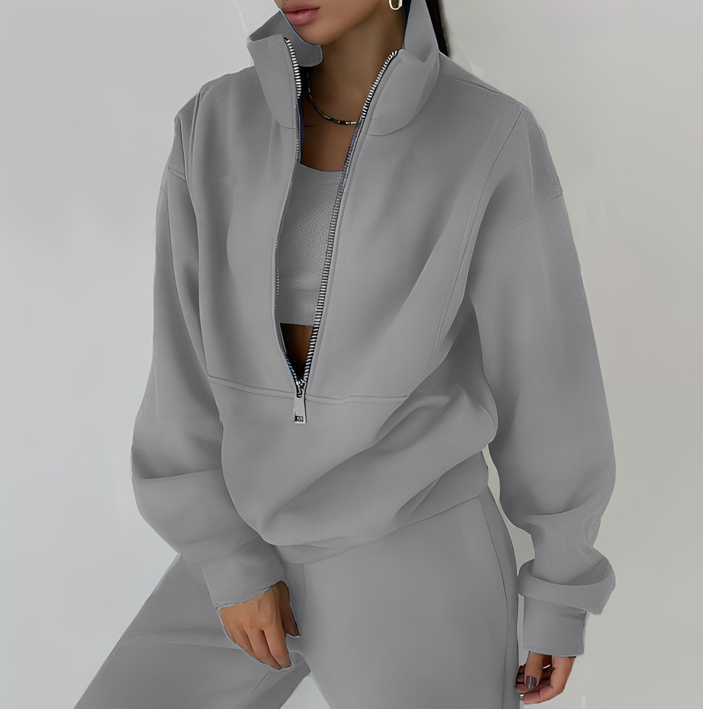 Mélissa - Ansamblu două piese oversize lejer din molleton