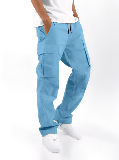 Cooper - Pantaloni cargo relaxați cu șnur pentru bărbați