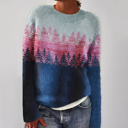 Heather - Pulover simplu tricotat cu model pentru femei
