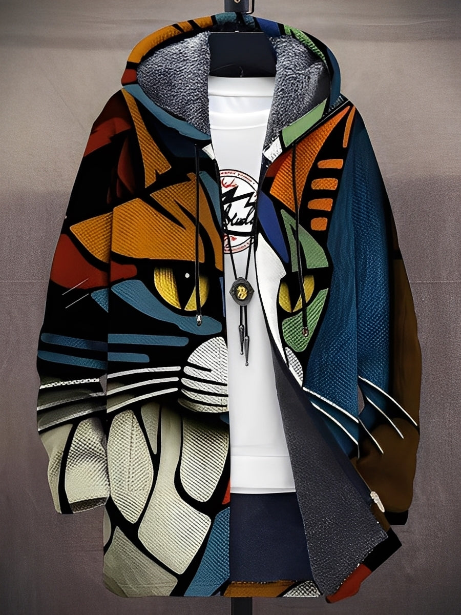 Trenton - Jachetă modernă cu glugă și imprimeu pentru bărbați