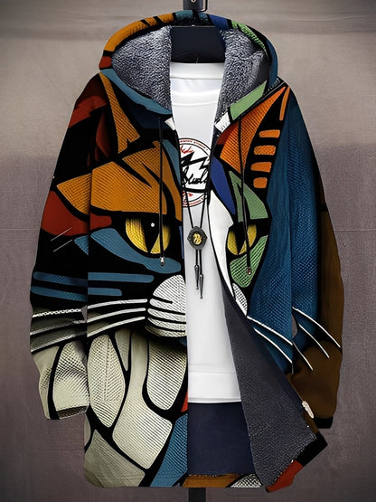 Trenton - Jachetă modernă cu glugă și imprimeu pentru bărbați