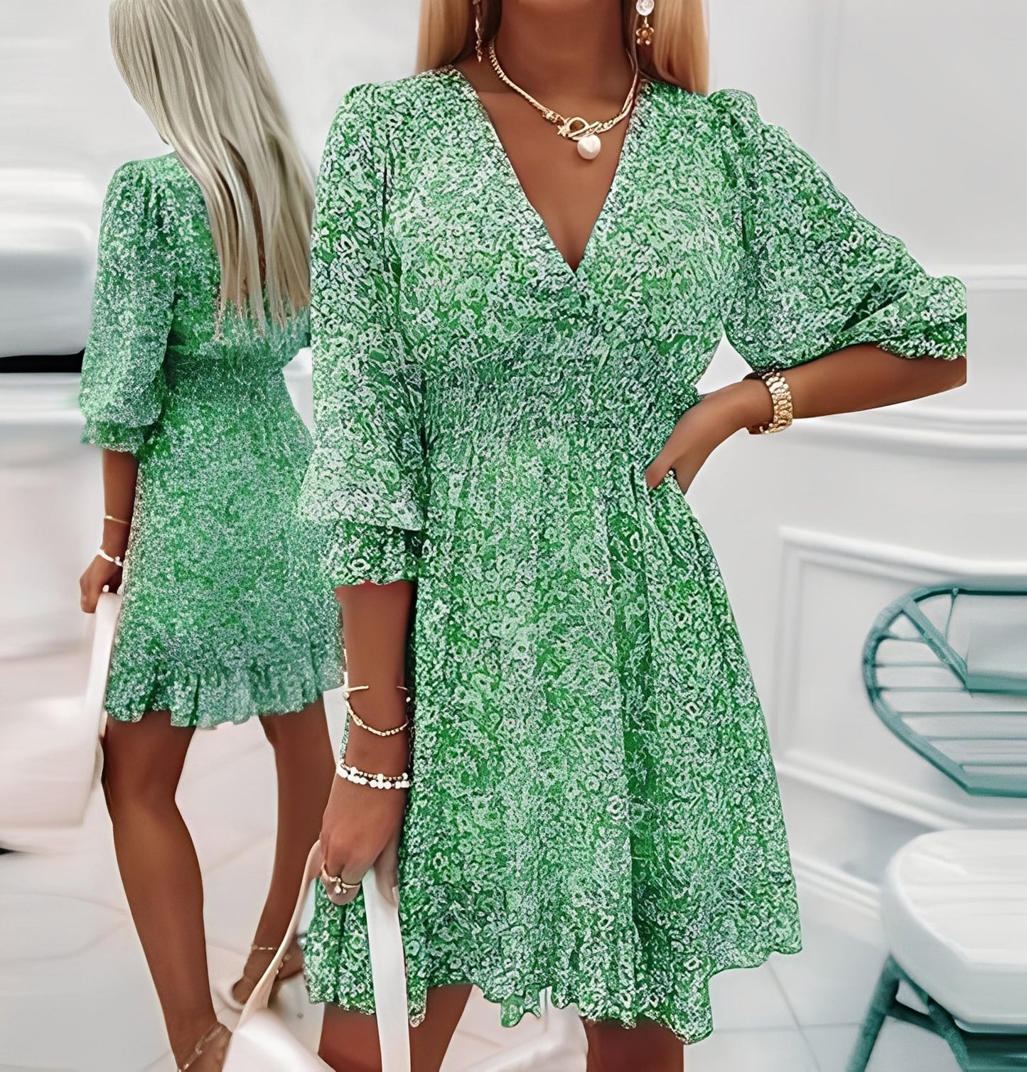 Jeanine - Rochie pulover elegantă pentru femei