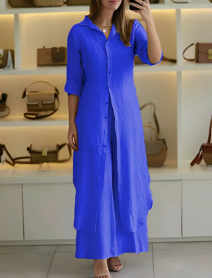 Telsa - Set elegant din două piese cu cămașă lungă pentru femei