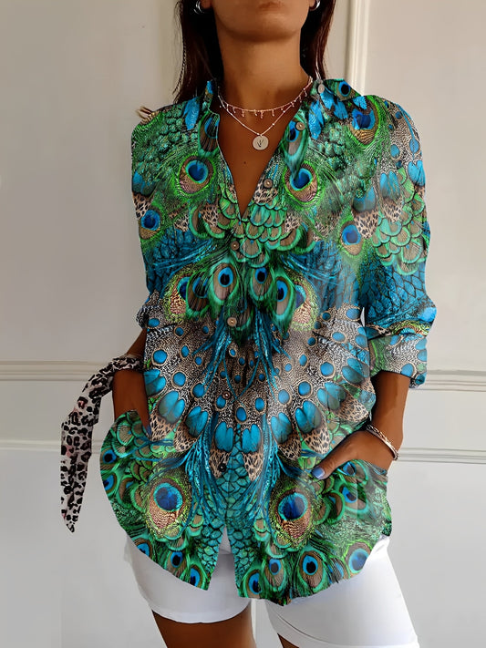 Melissa - Bluză elegantă cu imprimeu floral pentru femei