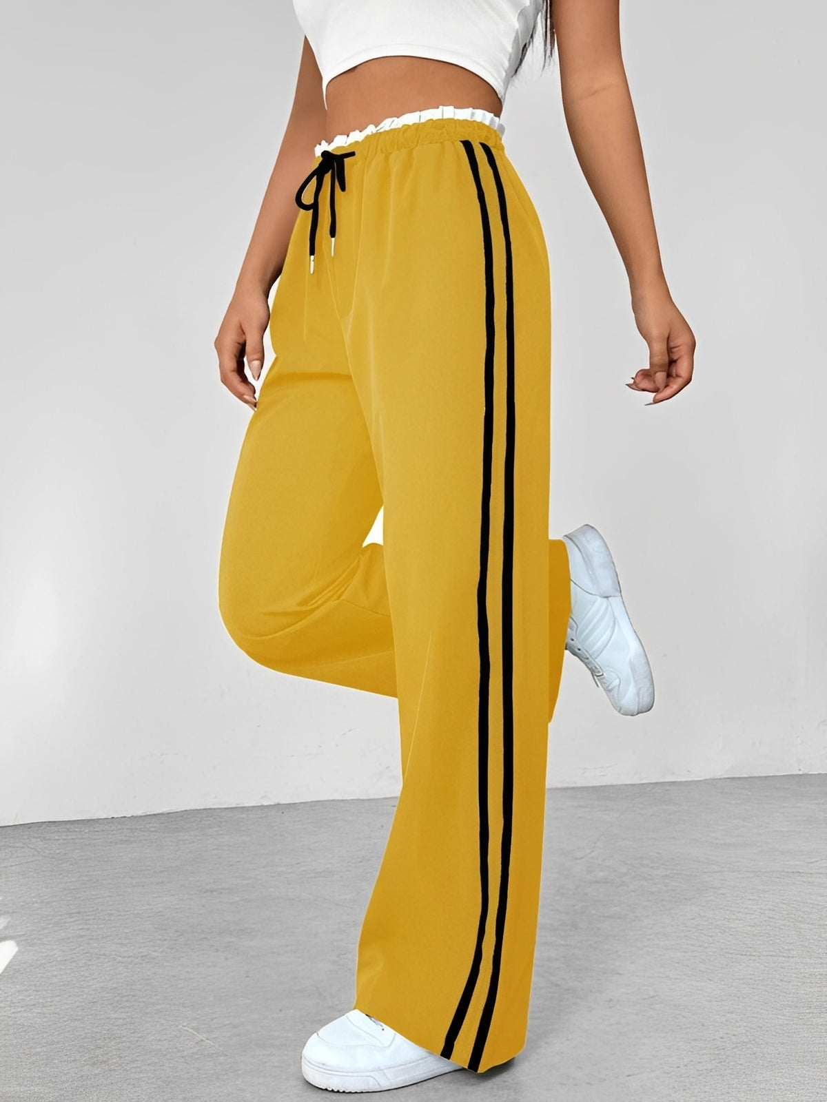 Eleanor - Pantaloni sport, largi și drepți pentru femei