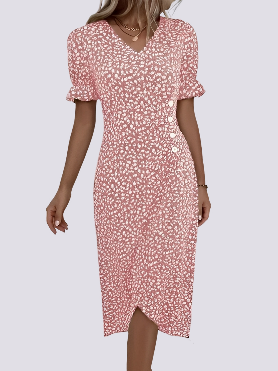 Fannie - Rochie elegantă cu model floral pentru femei