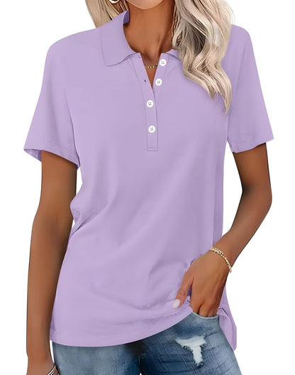 Teresa - Tricou polo casual cu mâneci scurte pentru femei