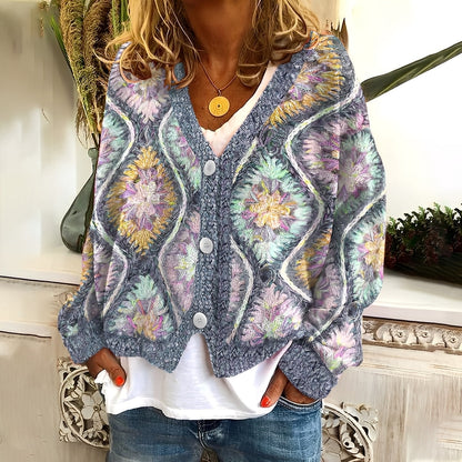 Nydia - Pulover lejer și moale cu tipar pentru femei