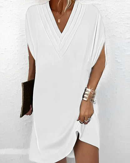 Amelia - Rochie cu pliuri și mâneci despicate pentru femei