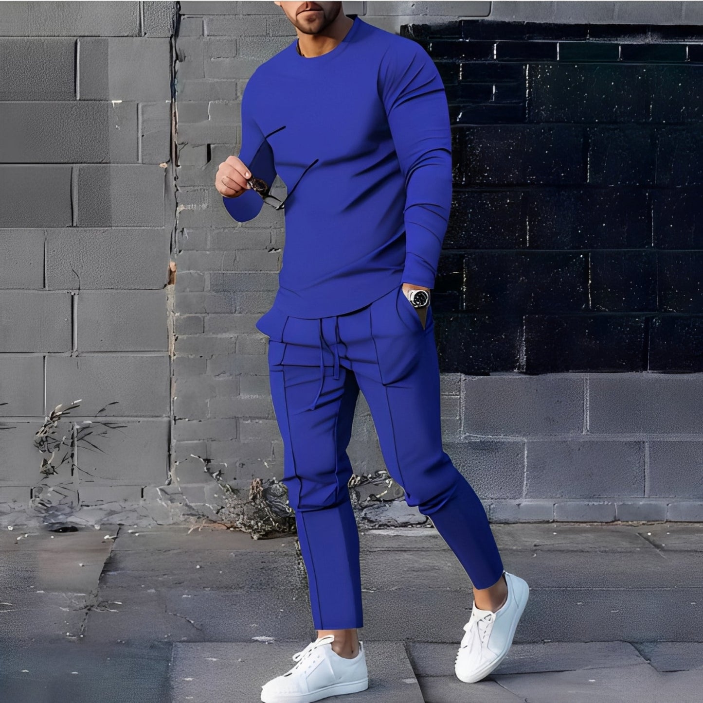 Adélard - Set casual pentru bărbați cu pulover și pantaloni