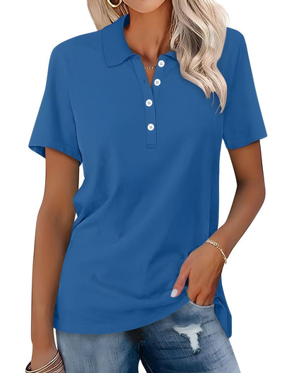 Teresa - Tricou polo casual cu mâneci scurte pentru femei