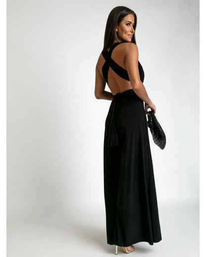 FlairFashion - Salopetă fără mâneci cu decolteu V avantajos