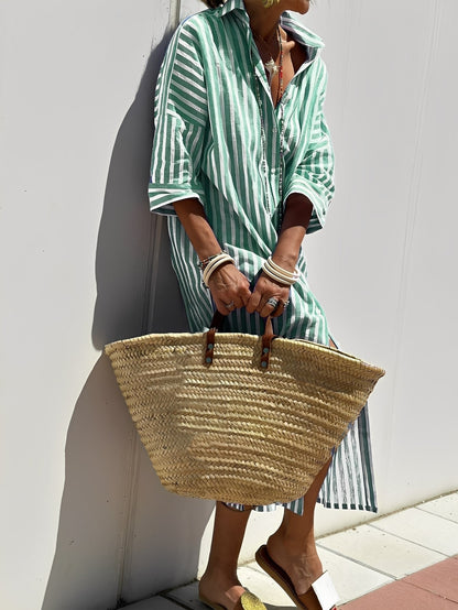 Amélie - Rochie clasică cu dungi pentru femei