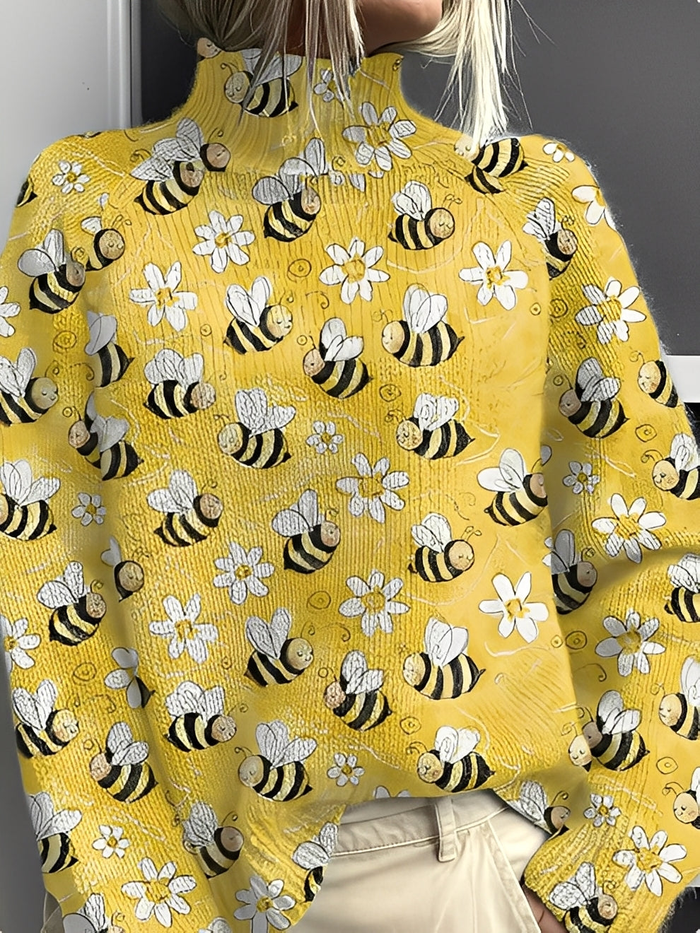 Amy - Pulover feminin elegant cu guler înalt