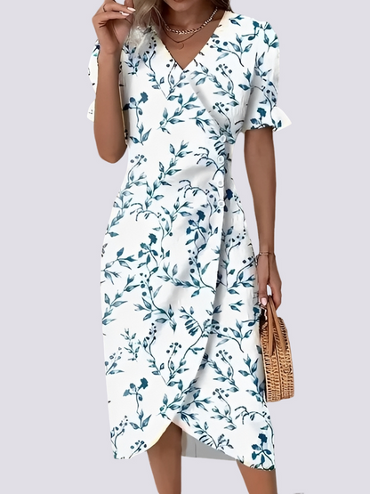 Fannie - Rochie elegantă cu model floral pentru femei