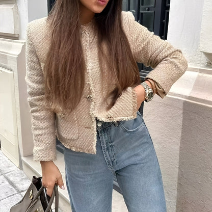 Samantha - Jachetă stilată din tweed de lână pentru femei
