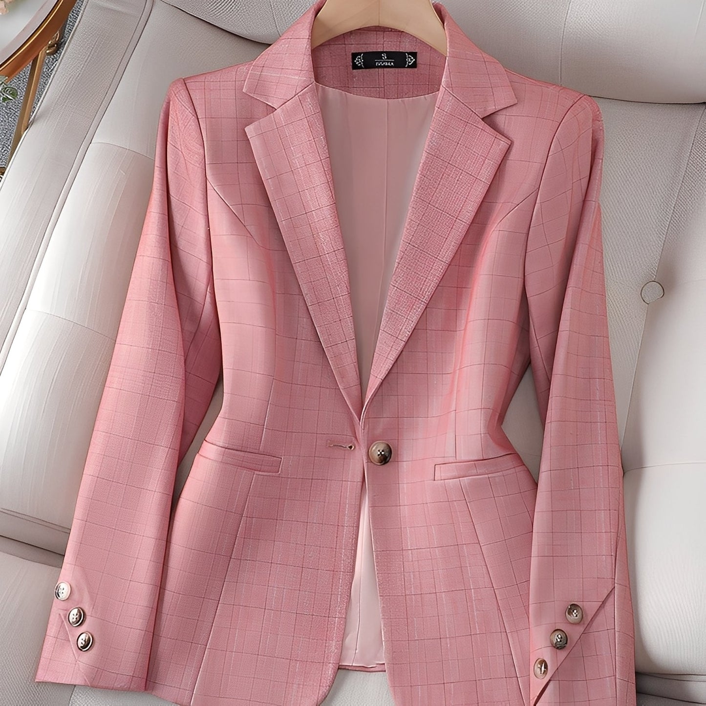 Claudia - Sacou elegant cu imprimeu în carouri pentru femei