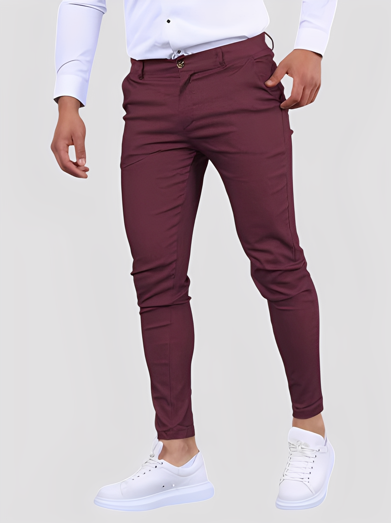 Shelton - Pantaloni casual elastici cu croială strâmtă pentru bărbați