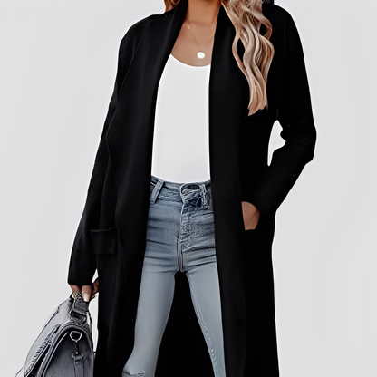 Chantal - Cardigan lung din tweed pentru femei, stil lejer