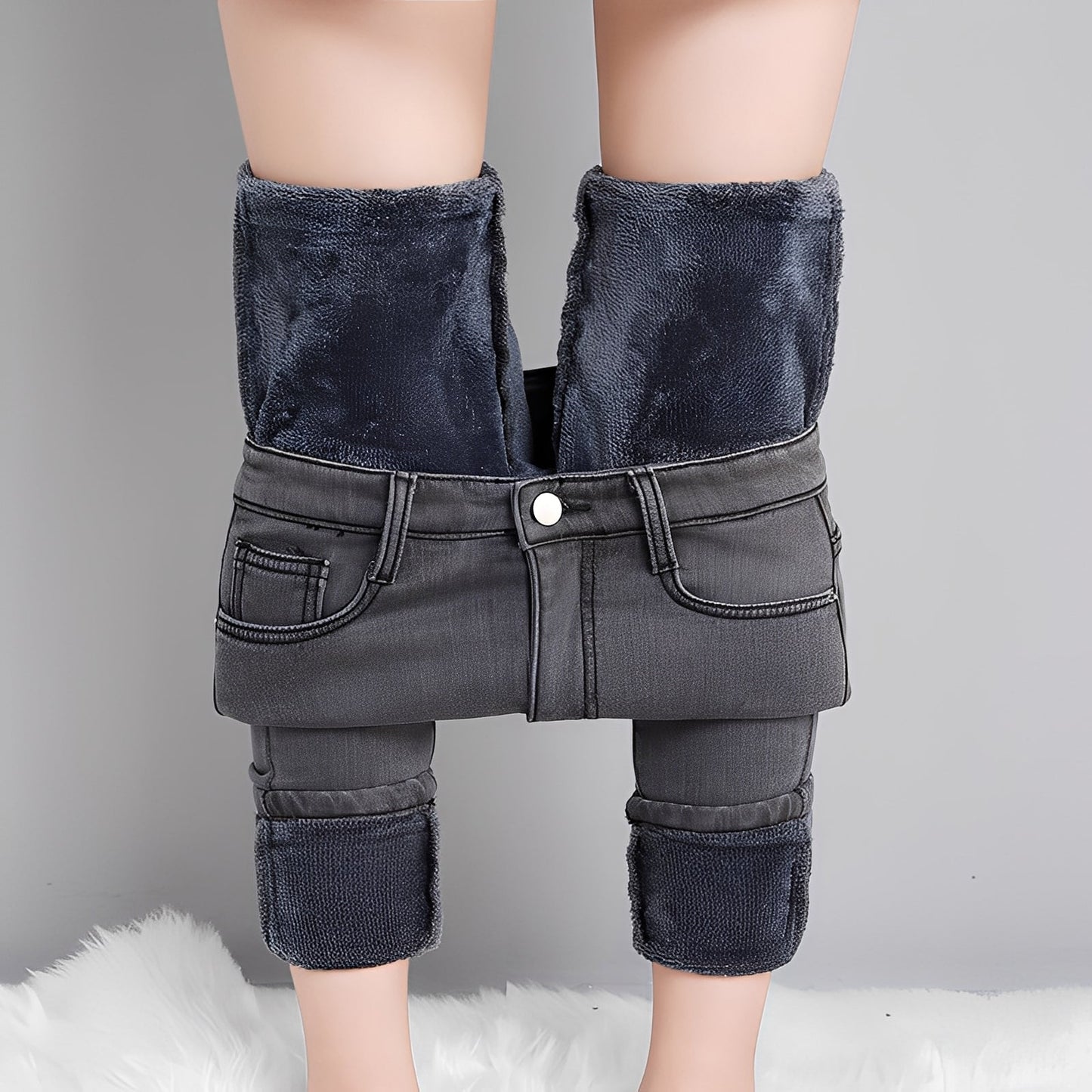 Betty - Blue jeans skinny termo calzi pentru femei