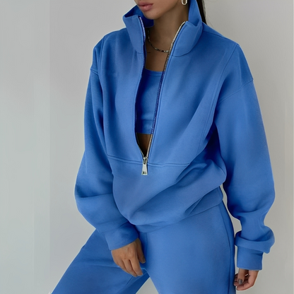 Mélissa - Ansamblu două piese oversize lejer din molleton